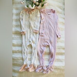 Burt’s Bees Baby Organic Cotton Footed Pajamas Set Size 24 Months EUC